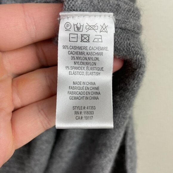 Minnie Rose Women's XS/S Cashmere Turtleneck Tunic Sweater Grey Knit Pullover - Picture 11 of 16